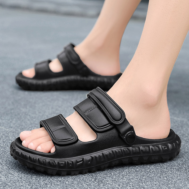 Men'S Shoes Hey Dude - รองเท้าแตะผู้ชายไซส์ใหญ่สำหรับฤดูร้อน รองเท้าลำลองแบบสวมใส่กลางแจ้ง รองเท้าหนังสำหรับสวน รองเท้ากันลื่น รองเท้าสไตล์โรมัน รองเท้าแตะชายหาด