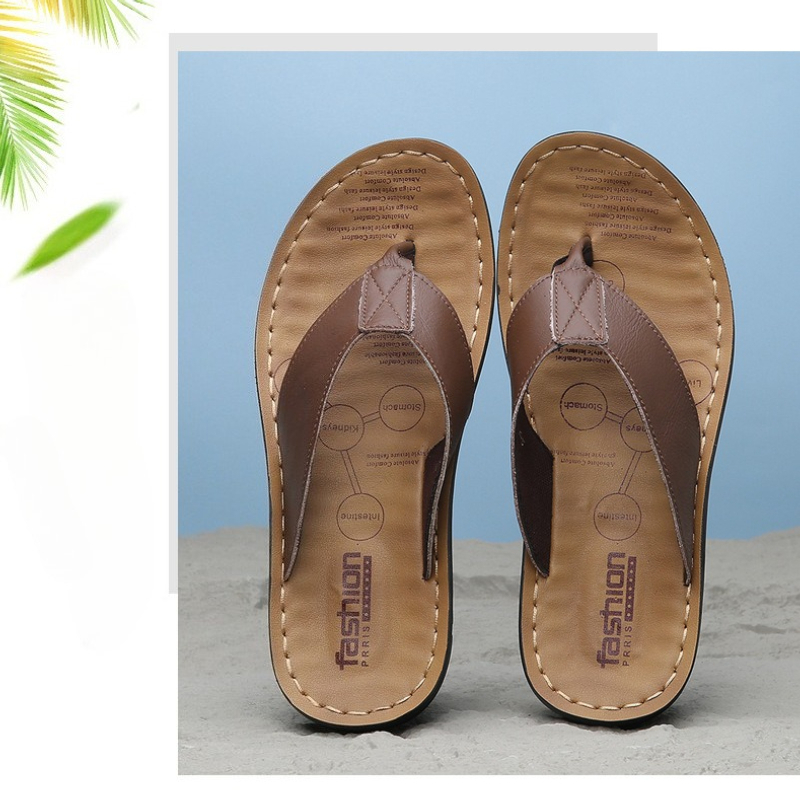 Men'S Shoes Hey Dude - รองเท้าแตะหนังผู้ชาย รุ่นปี 2026 รองเท้าลำลองแบบสวมใส่กลางแจ้ง ชายหาด รองเท้าสลิปเปอร์แบบแบน