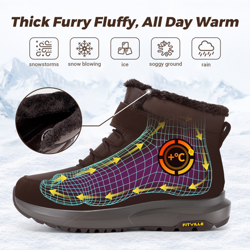 รองเท้าบูทฤดูหนาวสำหรับผู้ชาย  - Men'S Shoes Water Resistant บทวิจารณ์และราคา
