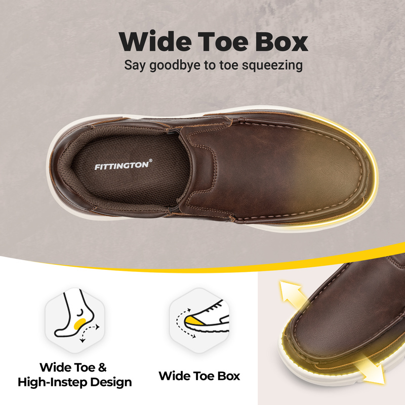 รองเท้าหนังผู้ชายแบบสวม Fittin - Men'S Shoes Water Resistant บทวิจารณ์และราคา