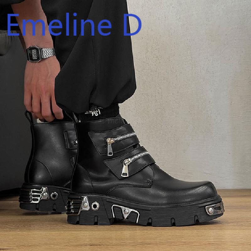 รองเท้าบูทสั้นทรงหุ้มข้อสไตล์ด - Men'S Shoes Increase Height บทวิจารณ์และราคา