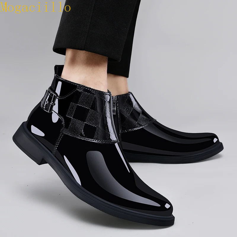 รองเท้าบูทข้อเท้าหนังแก้วสีดำเ - Men'S Shoes Hey Dude บทวิจารณ์และราคา