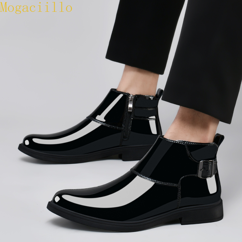 รองเท้าบูทข้อเท้าหนังแก้วสีดำเ - Men'S Shoes Hey Dude บทวิจารณ์และราคา